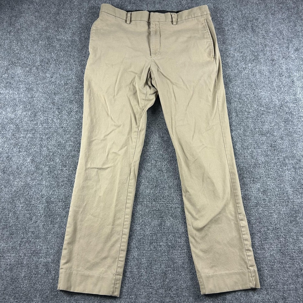 Banana Republic Pants Mens 33x32 Beige Chino Slim Fit Stretch Flat Front Casual